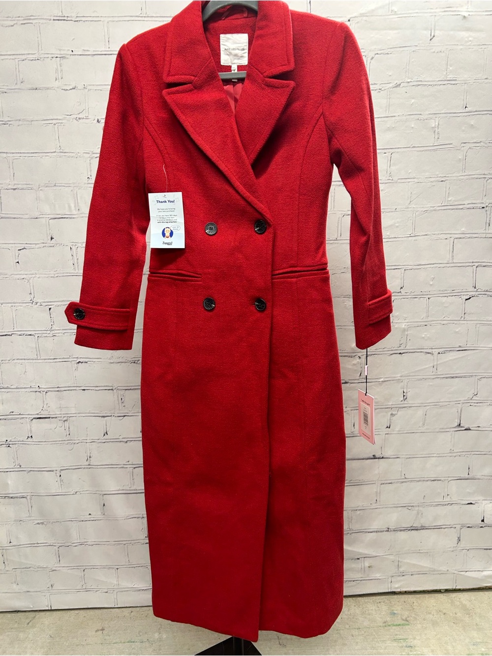 Classic Double-Breasted Red Coat